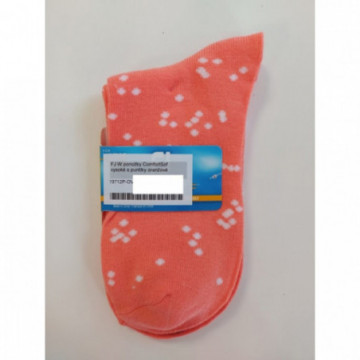 FootJoy W ponožky ComfortSof - vysoké s puntíky oranžové