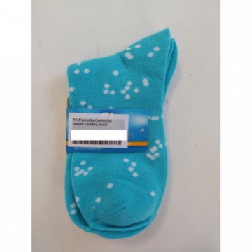 FootJoy W ponožky ComfortSof - vysoké s puntíky modré