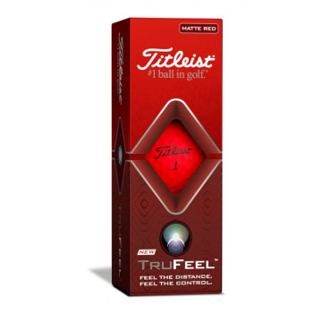 Titleist ball TruFeel 2022 - Matte Red (červené) 3ks 2-plášťový