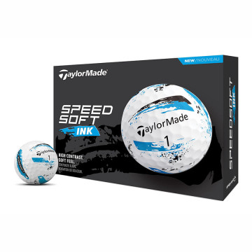 TaylorMade balls Speed Soft INK 2-plášťový 3ks - bílo modré