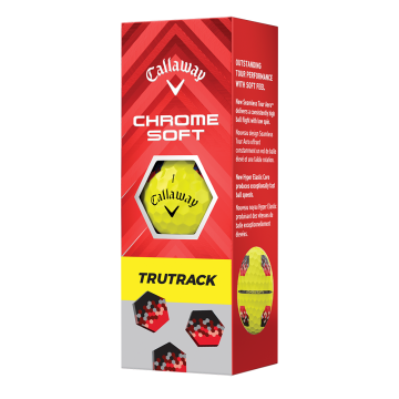Callaway balls Chrome Soft 24 - Tru Track žluté 3-plášťové 3ks
