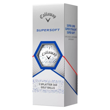 Callaway balls Supersoft 23 - Blue Splatter 2-plášťové 3ks