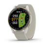 Garmin Approach S50, Hliníková luneta Cream Gold, nylonový řemínek Ivory ComfortFit