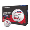 TaylorMade balls Speed Soft INK 2-vrstvé 3ks - modro červené
